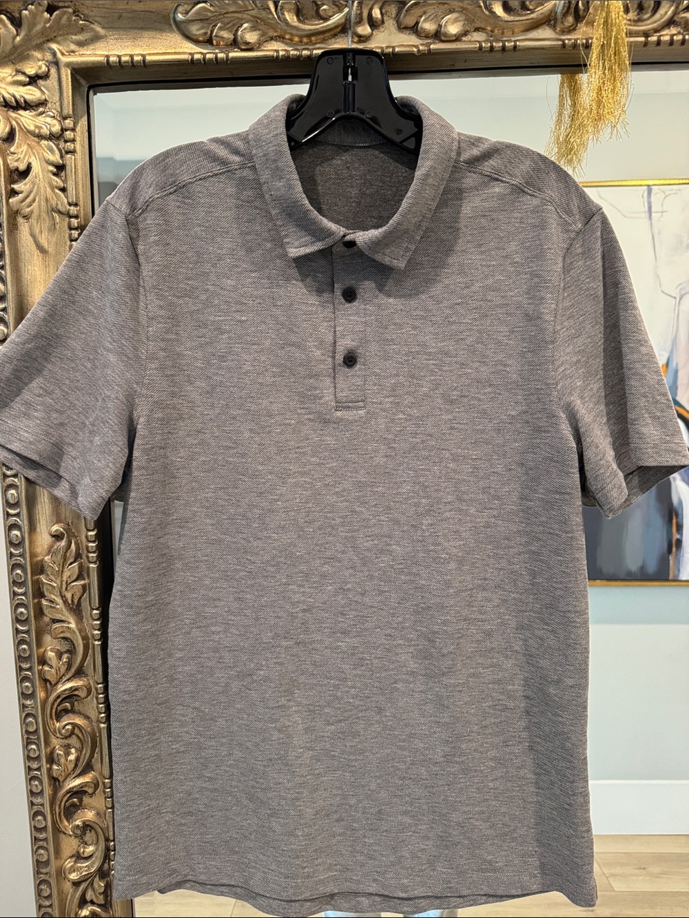 lululemon athletica Gray Heather Short-Sleeve Polo